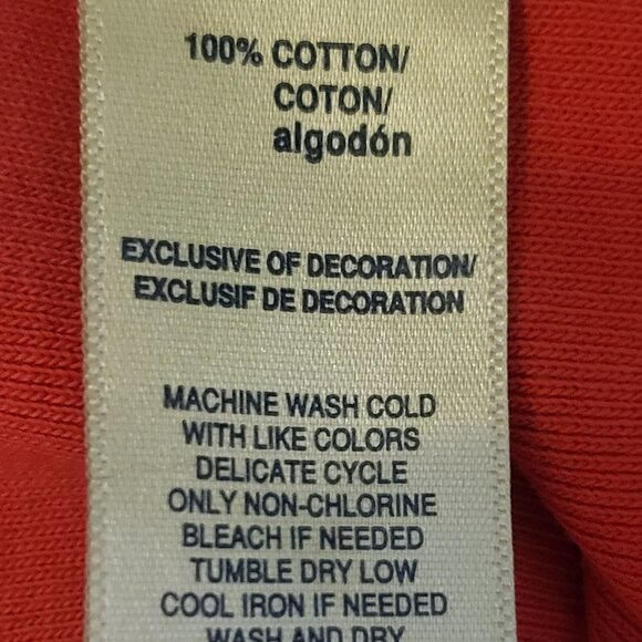 EUC - Rafaella Red Sweater 3/4 sleeve 100% Cotton - Picture 7 of 7